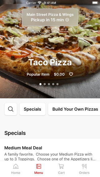 Main Street Pizza & Wing iPhone screenshot 2 - Food & Drink app
