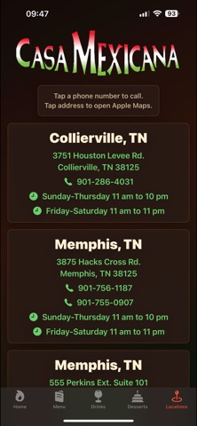 Casa Mexicana Memphis iPhone screenshot