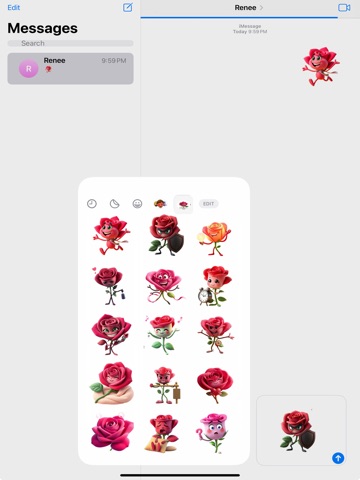Velvet Rose Stickers iPad screenshot