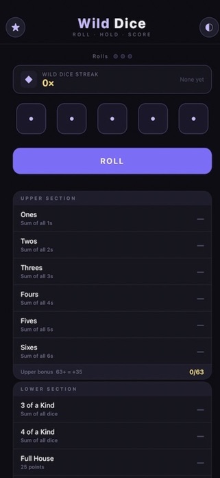 Wild Dice by Wolf Applications Screenshot 1 of 4