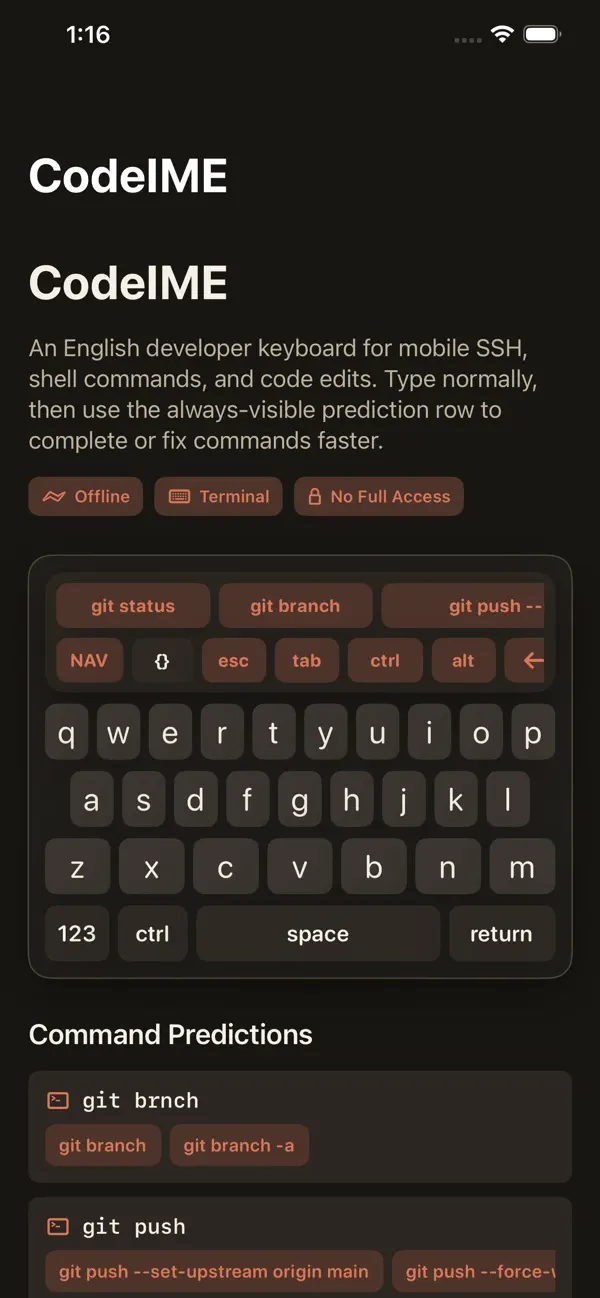 CodeIME (iOS) Podle: Ho Lam Chung