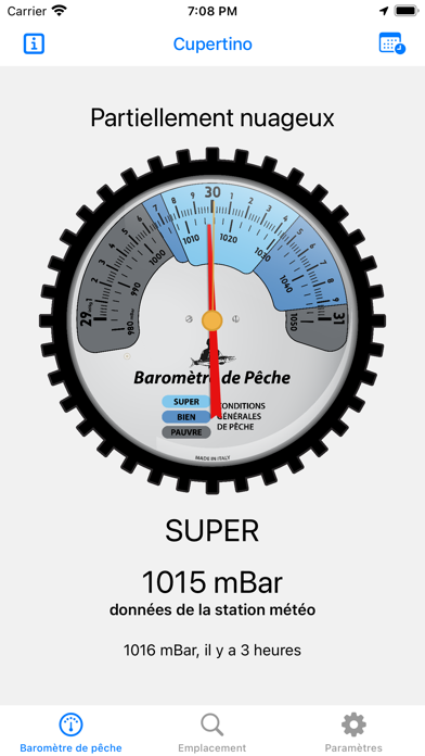 Screenshot #1 pour Baromètre de pêche - pêcheurs