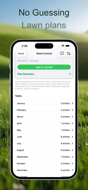 Lawn Care Journal screenshot 2