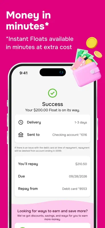FloatMe: Fast Cash Advance App screenshot 3 of 6