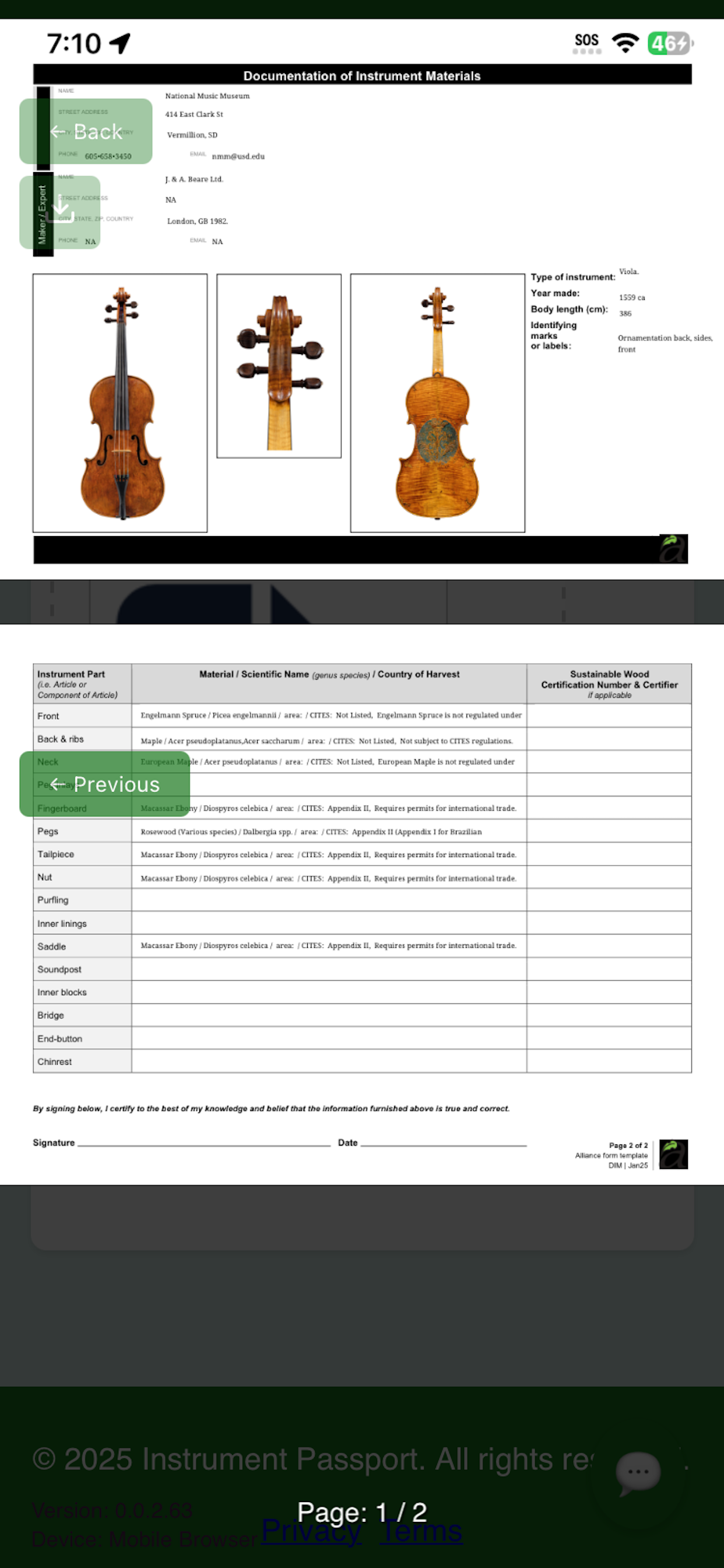 Instrument Passport screenshot 4
