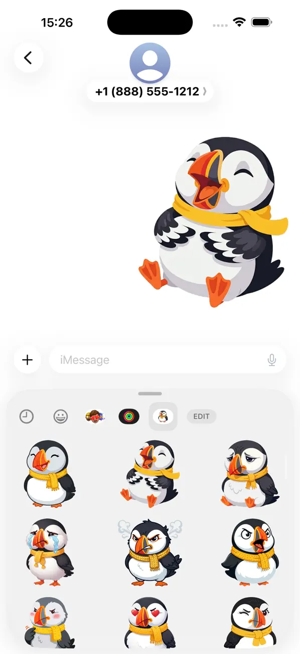 Screenshot #3 pour Puffin Yellow Scarf Stickers