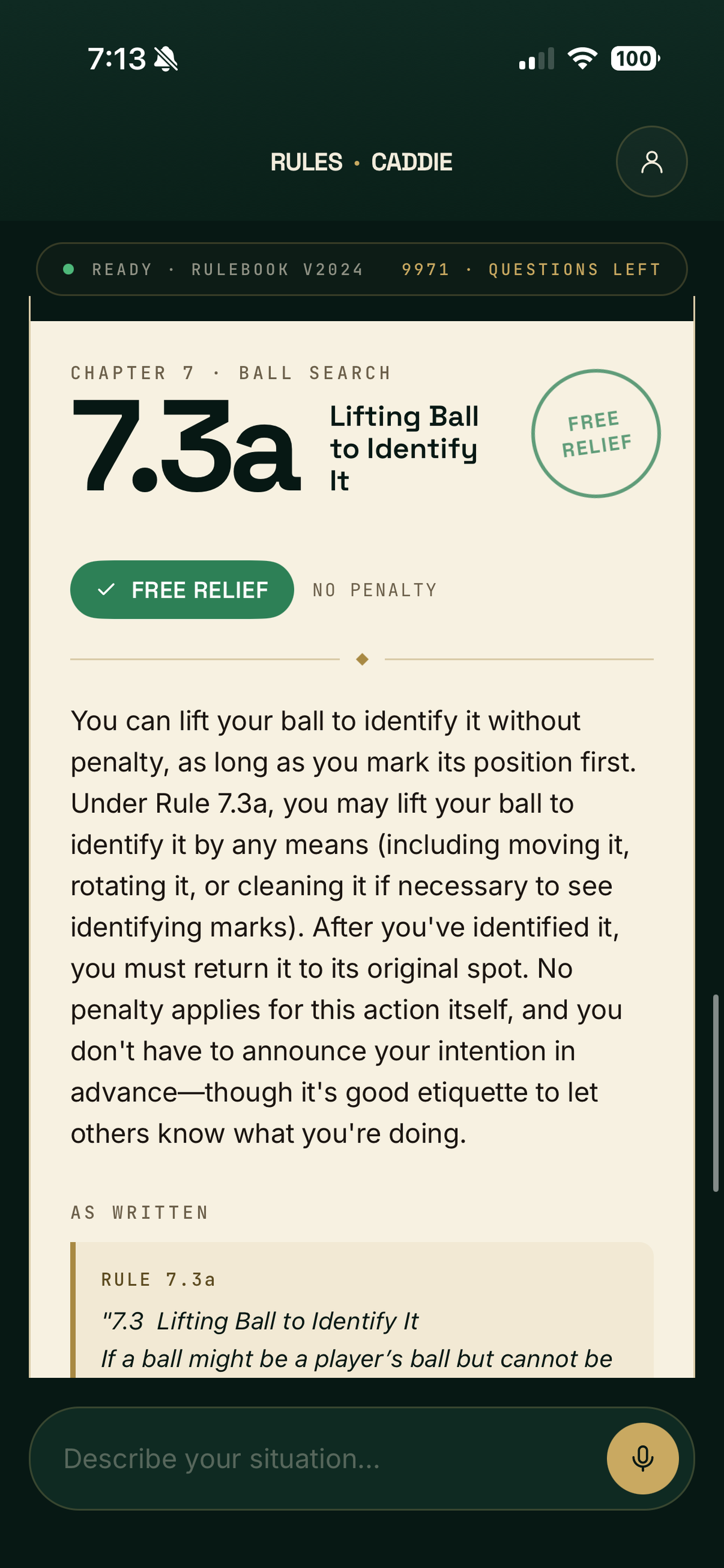 Rules Caddie