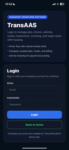 TransAAS - Driver App screenshot
