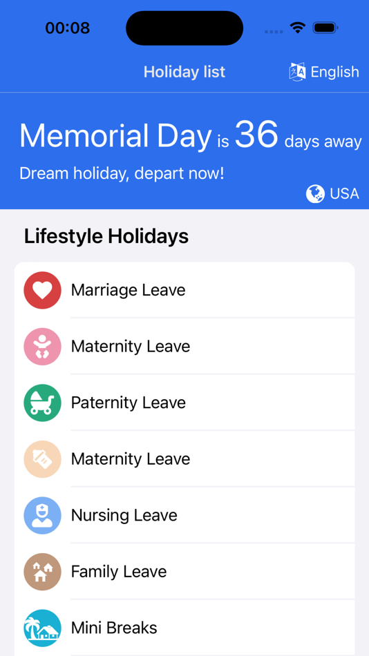 #2. Holiday Calculator (iOS) 由: 亚莉 王