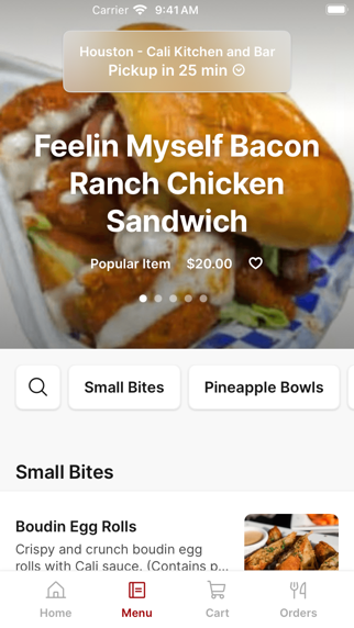 Cali Kitchen and Bar To Go iPhone screenshot 2 - Food & Drink app
