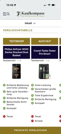 Screenshot von Kaufkompass auf dem iPhone 3