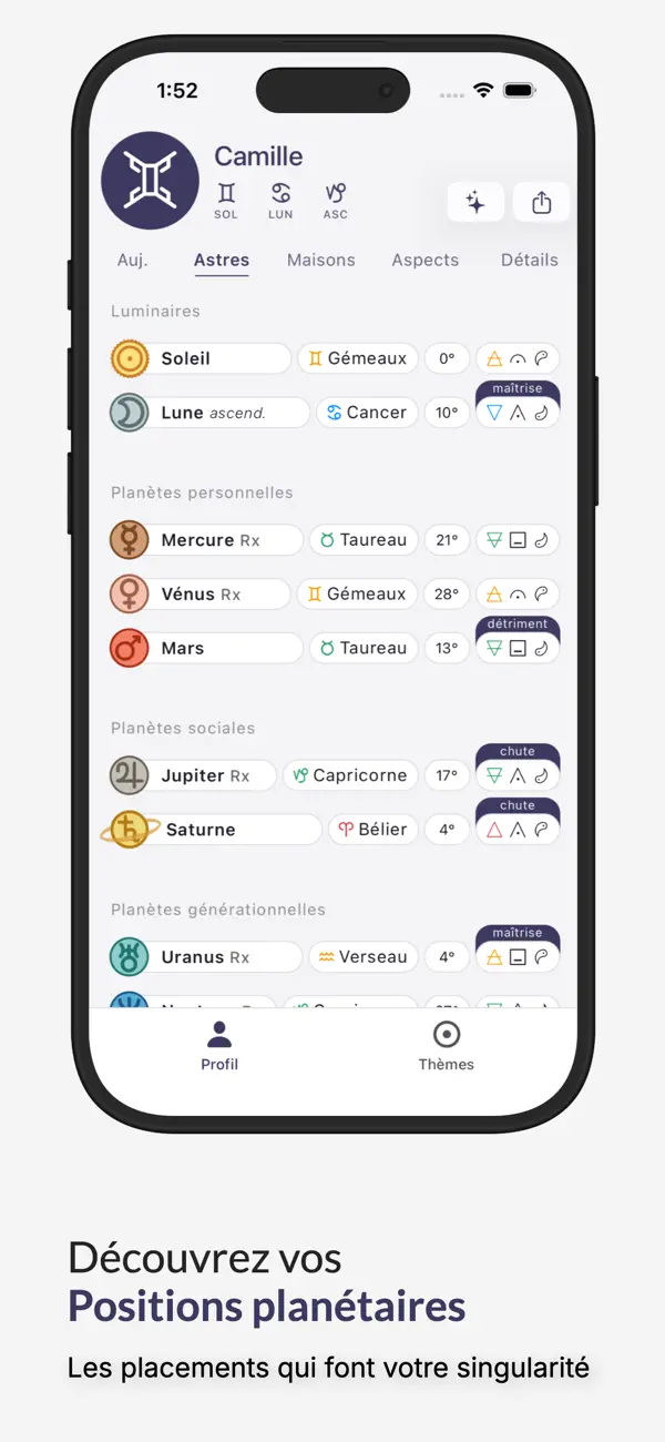 Screenshot #2 pour Horos - Thème de naissance