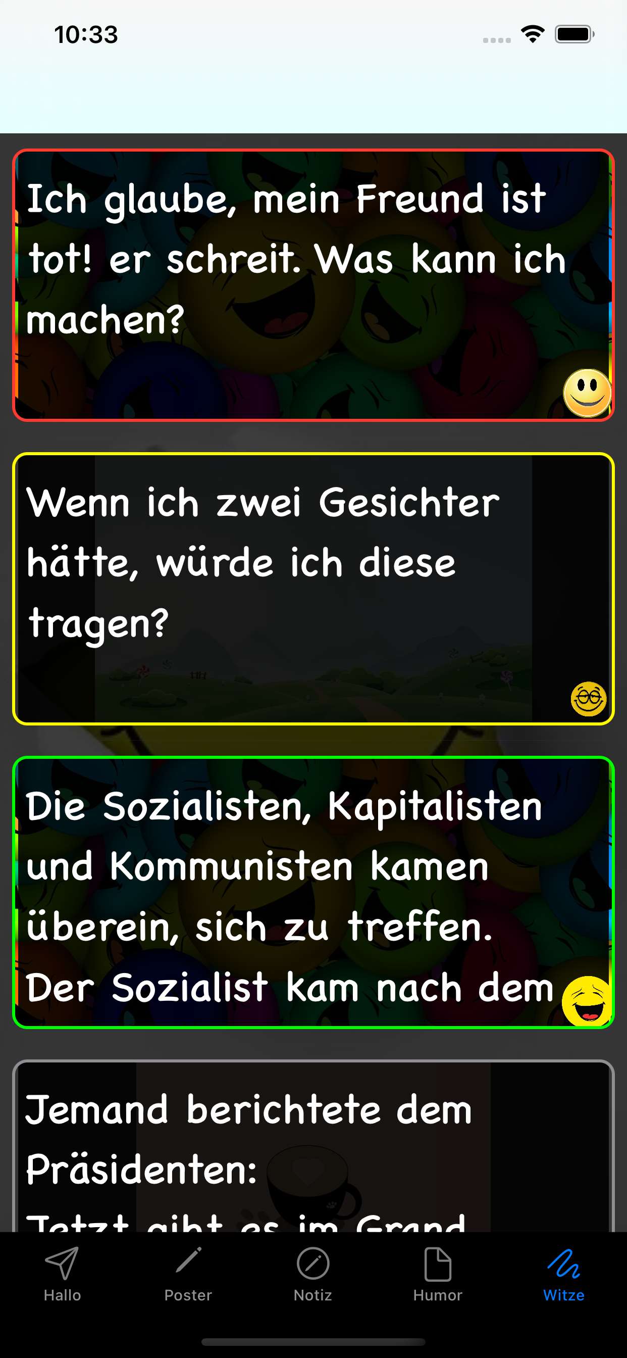 Humor und Witze