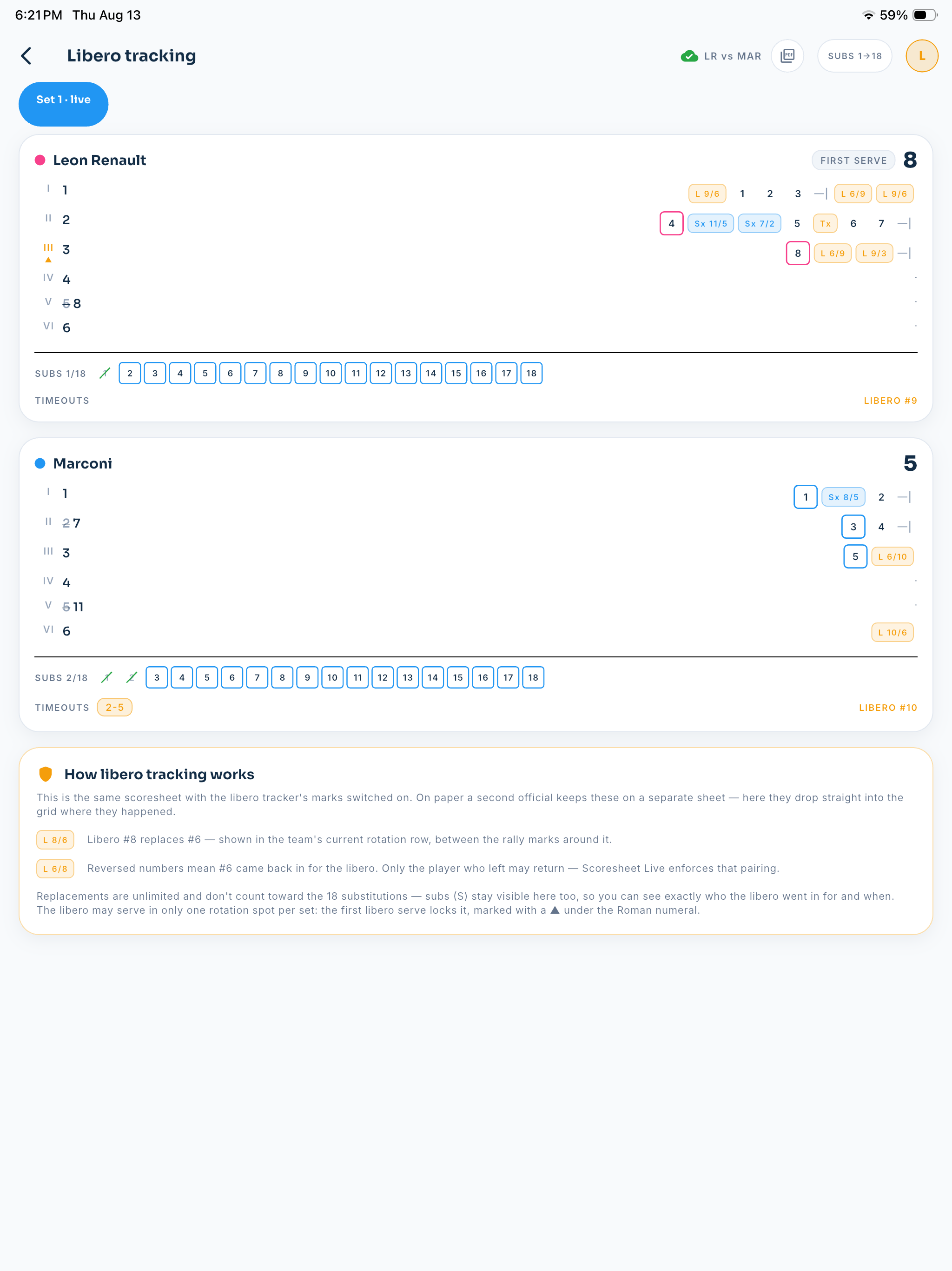 Scoresheet Live screenshot 19
