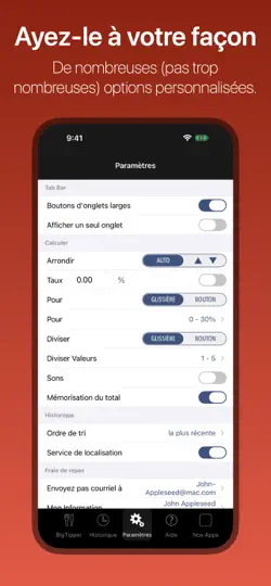 Capture d'écran de BigTipper™ sur iPhone 4