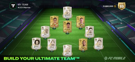 EA SPORTS FC™ Mobile Soccer 26 - Los usuarios pueden construir su equipo definitivo, eligiendo entre una variedad de estrellas como Zlatan Ibrahimović y Virgil van Dijk, y organizándolos en formaciones tácticas como la 4-2-3-1 Narrow.