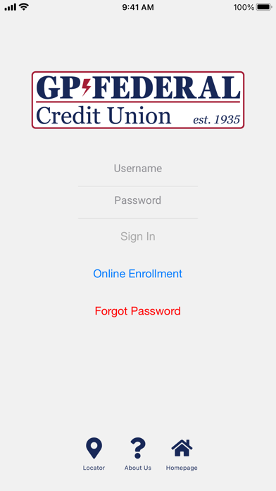 GP Federal Credit Union Screenshot