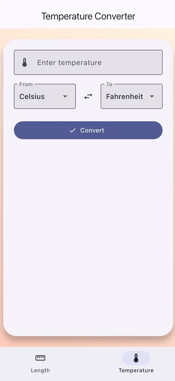 #5. Unit Calc – Length & Temp (iOS) Göre: Waseem Abbas