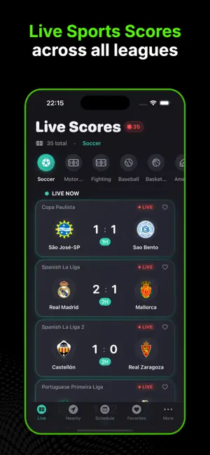 DRM - Live Sports Score & News iPhone screenshot 1