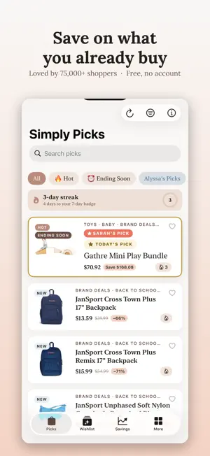 Simply Picks: Deals & Coupons screenshot 1