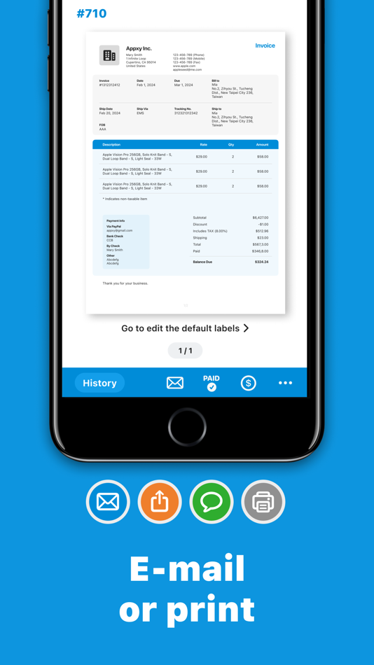 #4. Tiny Invoice - Invoice Maker (iOS) By: TinyWork Apps