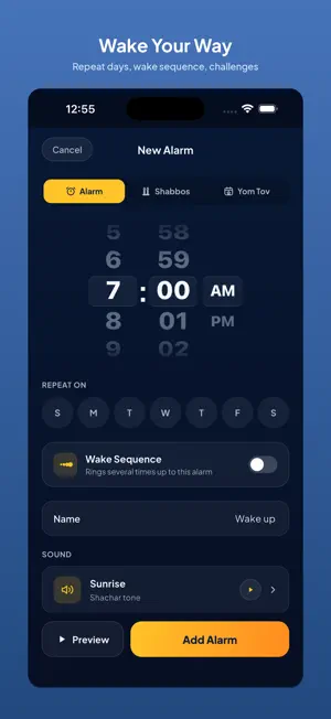 Shachar: Shabbos/Yom Tov Alarm screenshot 4