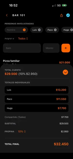 Dividir la cuenta screenshot 2
