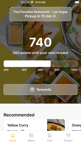 Thai Paradise Restaurant iPhone screenshot 1 - Food & Drink app
