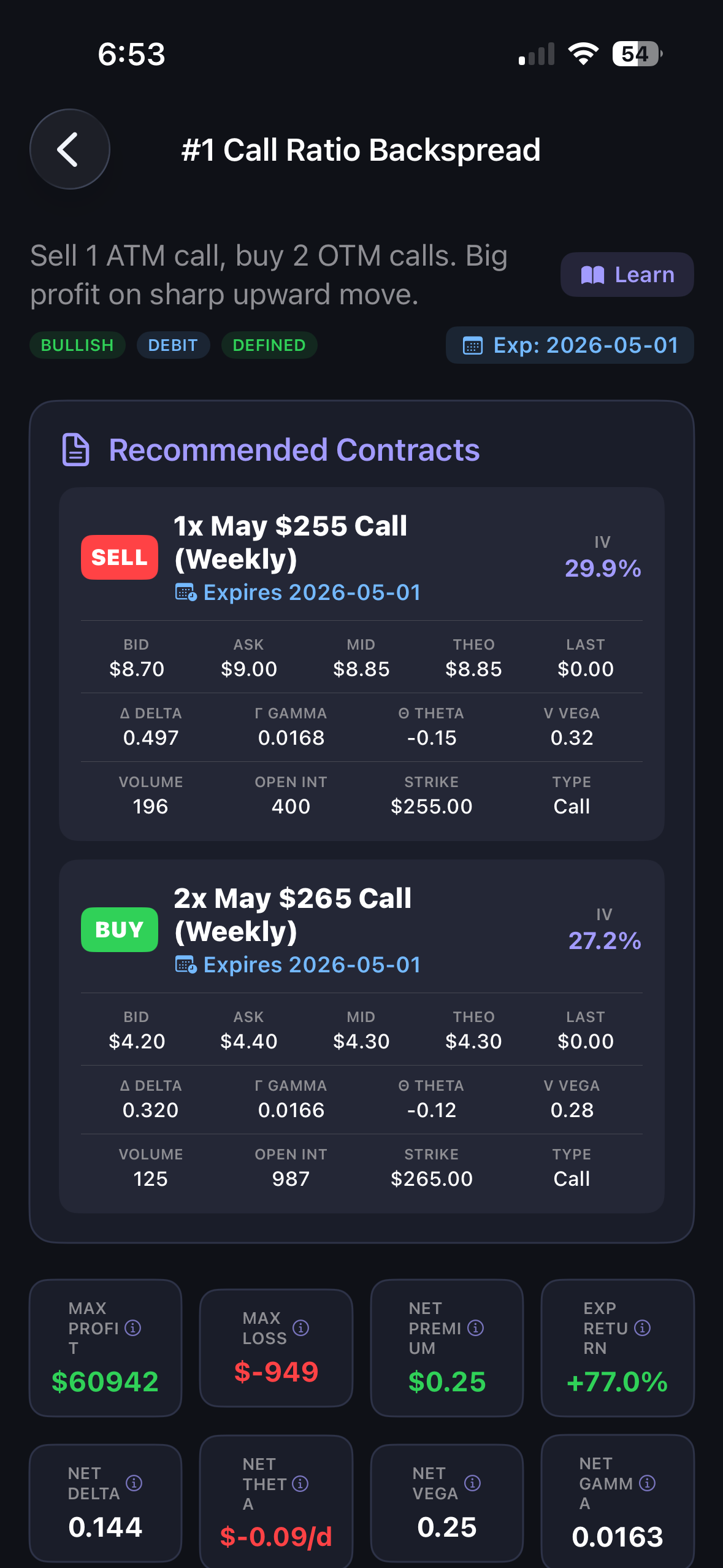 OptionsEdge-AI Option Analysis