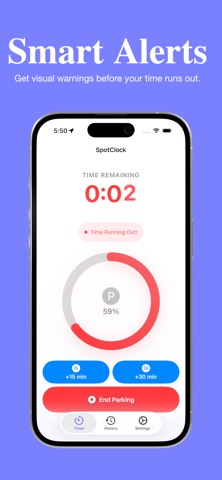 SpotClock - Parking Timer iPhone screenshot