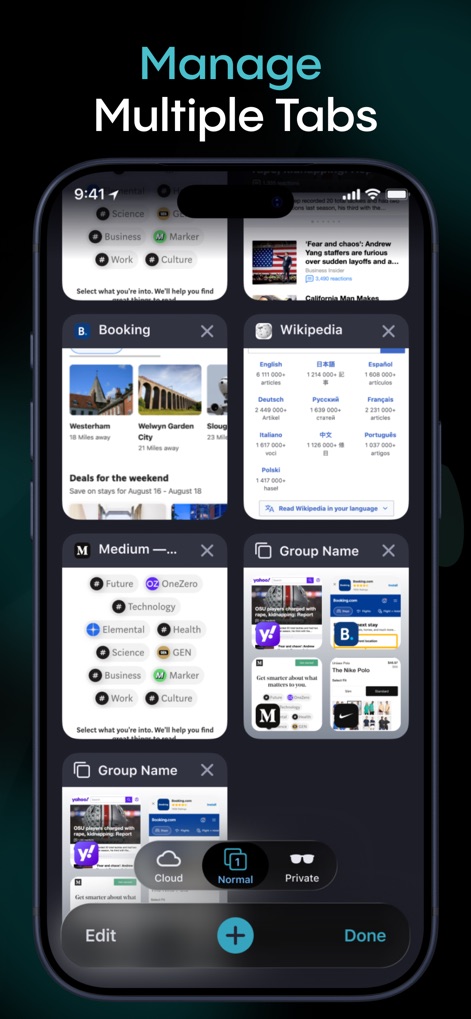 Aloha Browser - Private VPN - Efficient Tab Handling