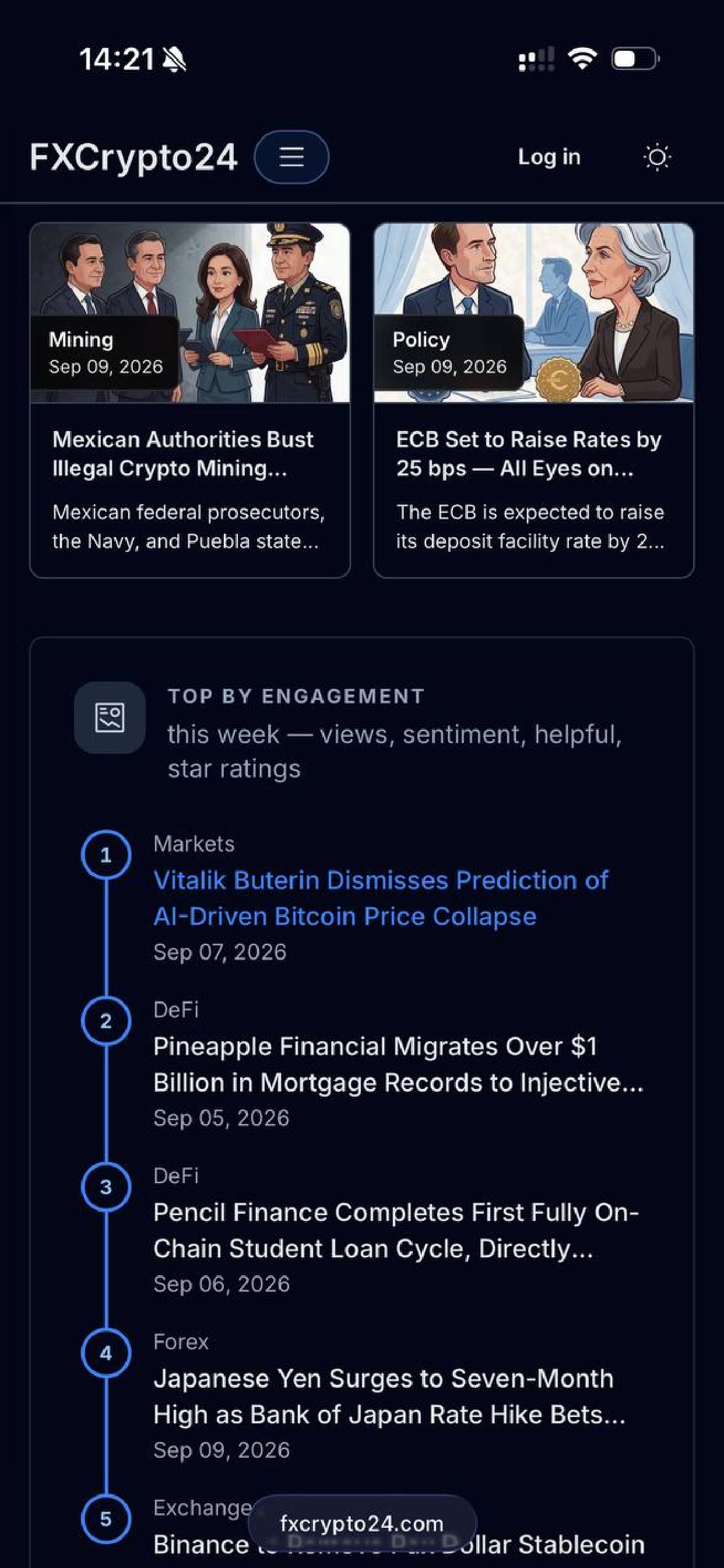 Screenshot 2 of FXCrypto24 Forex & Crypto News
