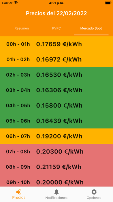 Precio Luz Ahorro Screenshot