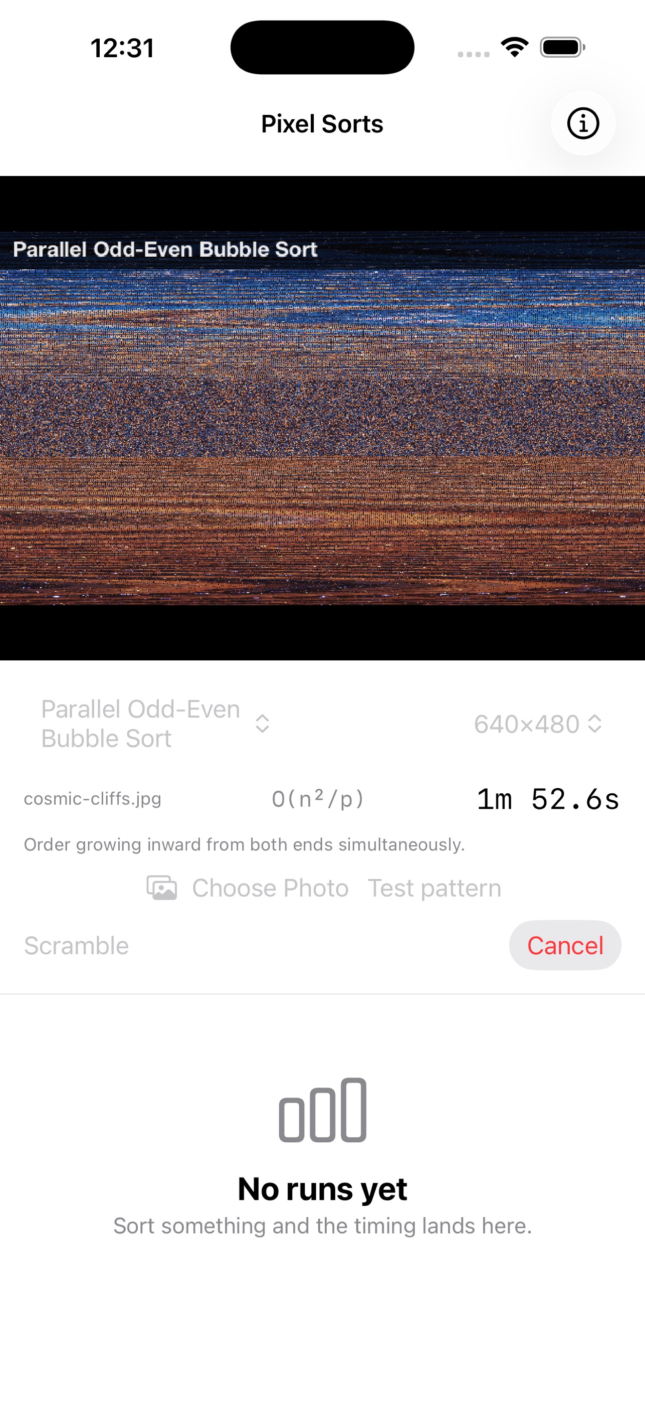 Screenshot 1 of Pixel Sorts