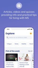 Esme my Multiple Sclerosis app screenshot