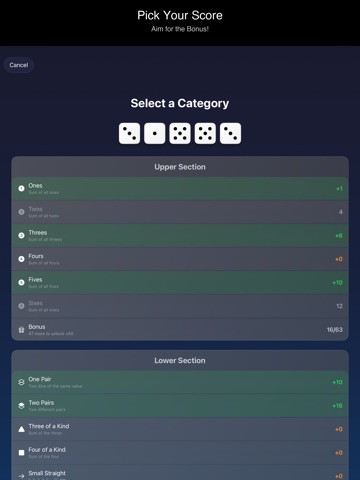 Yahtz! - Yatzy in 5 ways! iPad screenshot