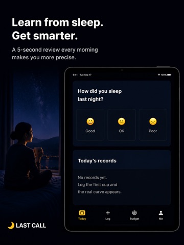 Caffeine Budget: Sleep Buddy iPad screenshot