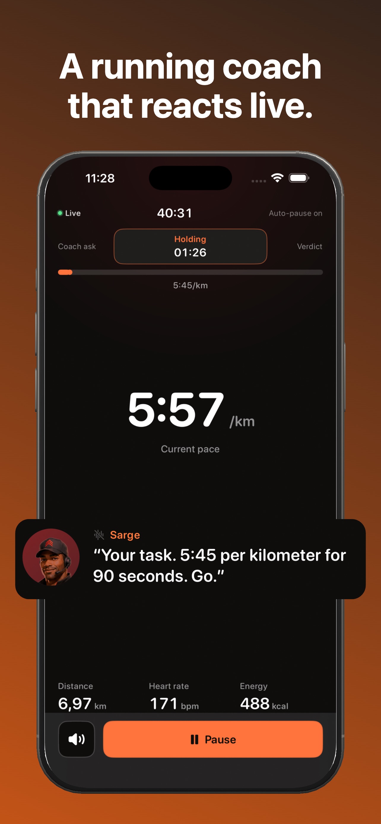 Screenshot 1 of Motivator: AI Running Coach