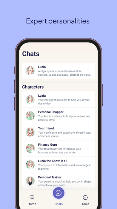 Luzia: Your AI Assistant Screenshot
