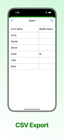 Contacts CSV Export Screenshot 2 of 3
