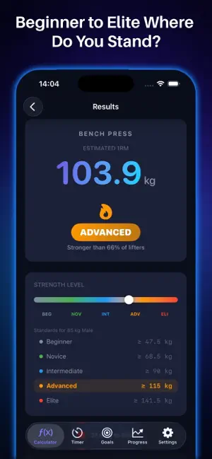 MaxOut 1RM Strength Calculator screenshot 3