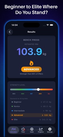 MaxOut 1RM Strength Calculator screenshot