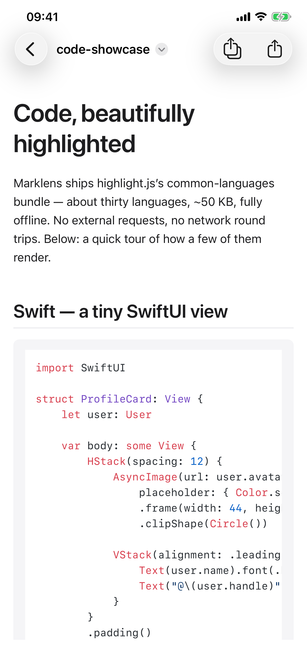 Marklens: Markdown Reader
