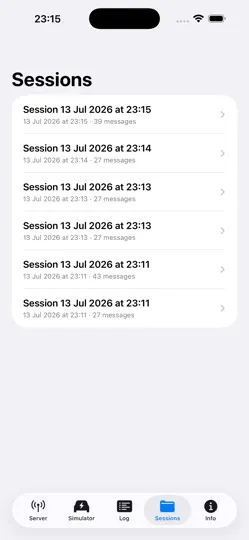 Screenshot von OCPP Inspector auf dem iPhone 4