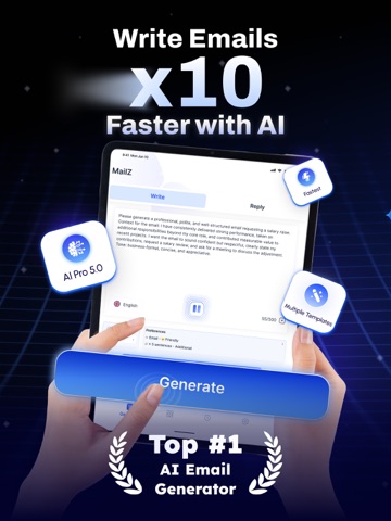 MailZ: AI Email Generator iPad screenshot