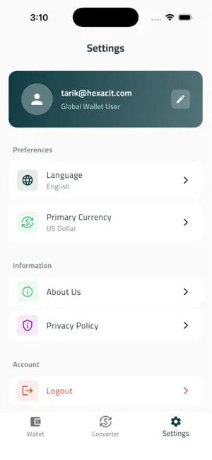 Global Wallet المحفظة العالمية screenshot 1
