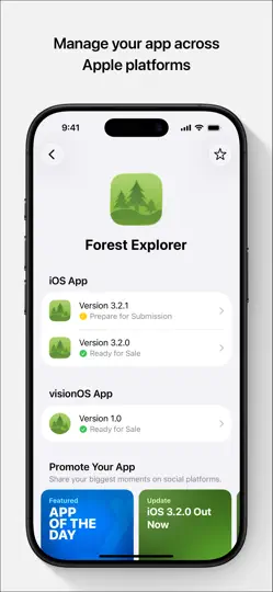 Capture d'écran de App Store Connect sur iPhone 2
