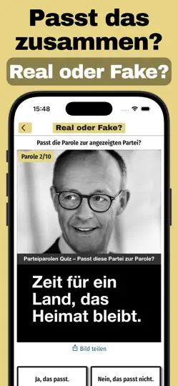 Screenshot von Parteiparolen Quiz & Puzzle auf dem iPhone 3