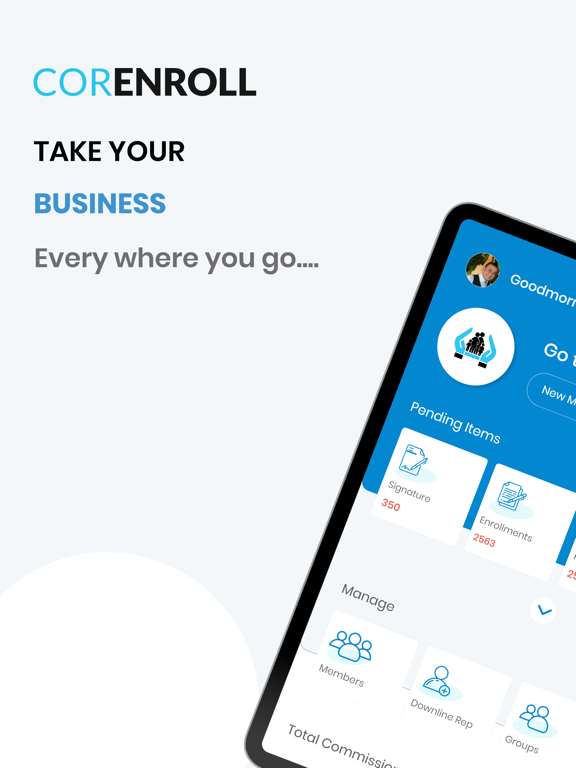 Corenroll Reps iPad screenshot 1 - Finance app