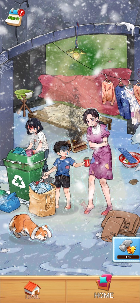 Tricky Puzzle: Brain Quest - The app presents a detailed, anime-inspired urban setting and interactive elements such as a progress bar at the bottom, inviting players to identify anomalies within the scene.